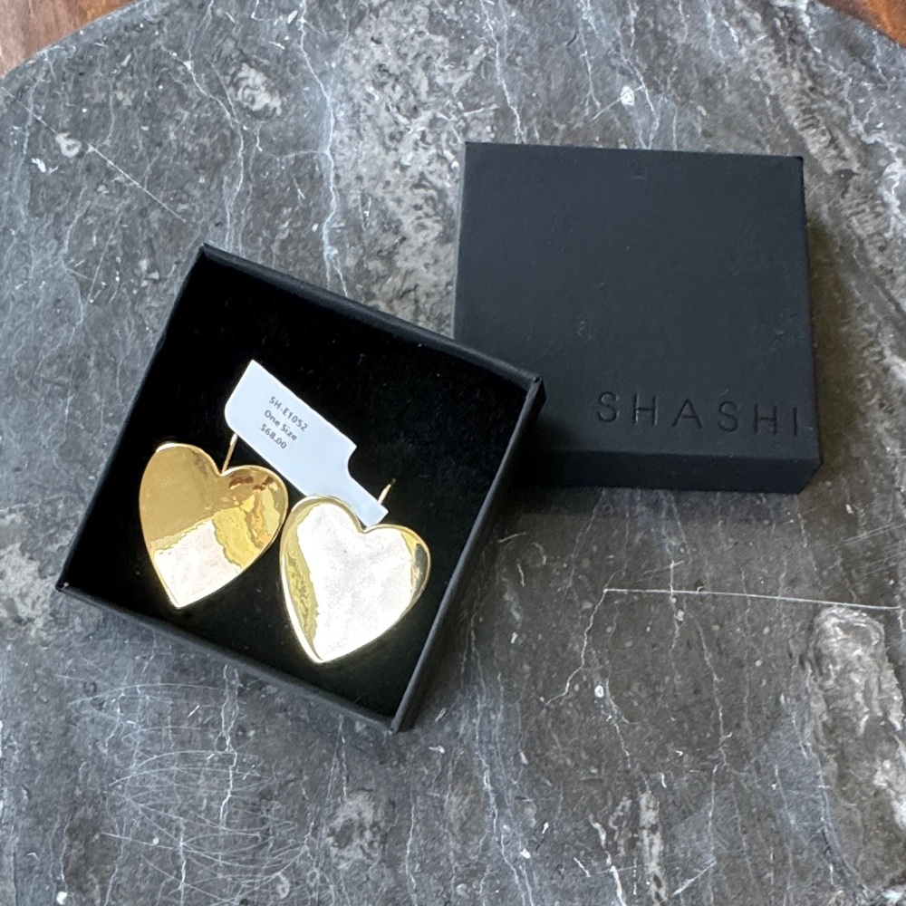 SHASHI Gold Heart Earrings